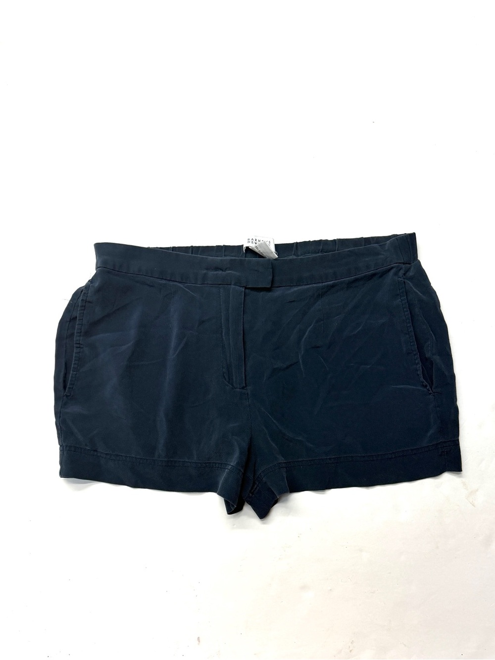 Barney’s New York Classic Navy Blue Silk Women's Shorts